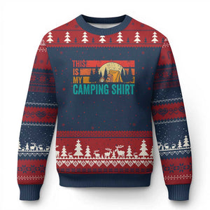 Funny Camper Ugly Christmas Sweater This Is My Camping Shirt TS14 Navy Red Print Your Wear