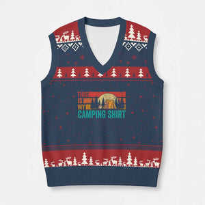Funny Camper V-Neck Knit Sweater Vest This Is My Camping Shirt TS14 Navy Red Print Your Wear