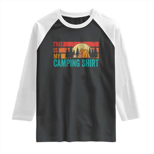 Funny Camper Raglan Shirt This Is My Camping Shirt TS14 Black White Print Your Wear
