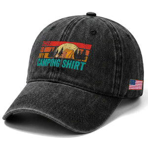 Funny Camper Washed Cotton Baseball Cap This Is My Camping Shirt TS14 Print Your Wear