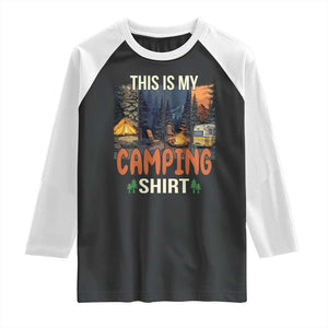 Funny Camper Glamper Raglan Shirt This Is My Camping Shirt TS14 Black White Print Your Wear