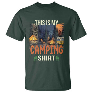 Funny Camper Glamper T Shirt This Is My Camping Shirt TS14 Dark Forest Green Print Your Wear