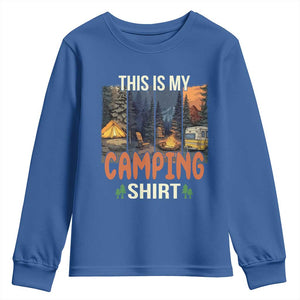 Funny Camper Glamper Youth Sweatshirt This Is My Camping Shirt TS14 Royal Blue Print Your Wear
