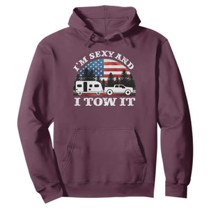 Funny Camping RV Camper Truck Hoodie I Am Sexy And I Tow It TS14 Maroon Print Your Wear