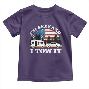 Funny Camping RV Camper Truck Toddler T Shirt I Am Sexy And I Tow It TS14 Purple Print Your Wear