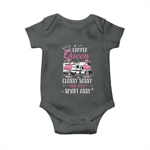 Funny Camping RV Baby Onesie Camper Queen Classy Sassy And A Bit Smart Assy TS14 Dark Heather Print Your Wear