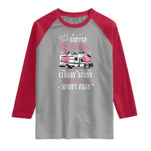 Funny Camping RV Raglan Shirt Camper Queen Classy Sassy And A Bit Smart Assy TS14 Sport Gray Red Print Your Wear