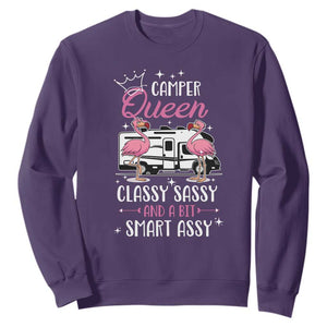 Funny Camping RV Sweatshirt Camper Queen Classy Sassy And A Bit Smart Assy TS14 Purple Print Your Wear