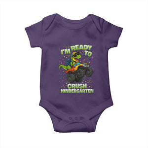 Back To School Boy Dinosaur Baby Onesie I Am Ready To Crush Kindergarten TS14 Purple Print Your Wear