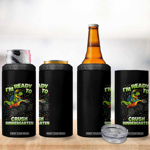 Back To School Boy Dinosaur 4 in 1 Can Cooler Tumbler I Am Ready To Crush Kindergarten TS14 Print Your Wear