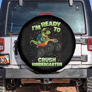 Back To School Boy Dinosaur Spare Tire Cover I Am Ready To Crush Kindergarten TS14 No hole Black Print Your Wear