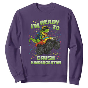 Back To School Boy Dinosaur Sweatshirt I Am Ready To Crush Kindergarten TS14 Purple Print Your Wear