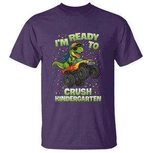 Back To School Boy Dinosaur T Shirt I Am Ready To Crush Kindergarten TS14 Purple Print Your Wear