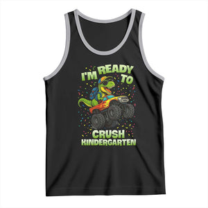 Back To School Boy Dinosaur Tank Top I Am Ready To Crush Kindergarten TS14 Black Athletic Heather Print Your Wear