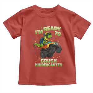 Back To School Boy Dinosaur Toddler T Shirt I Am Ready To Crush Kindergarten TS14 Red Print Your Wear