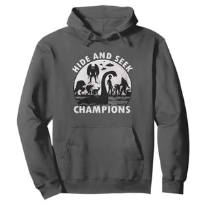 Hide And Seek Champions Hoodie Funny Cryptid Cryptozoology TS14 Dark Heather Print Your Wear