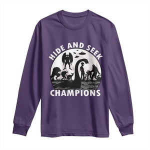 Hide And Seek Champions Long Sleeve Shirt Funny Cryptid Cryptozoology TS14 Purple Print Your Wear