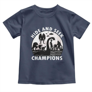 Hide And Seek Champions Toddler T Shirt Funny Cryptid Cryptozoology TS14 Navy Print Your Wear