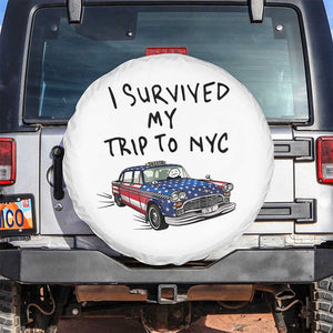 I Survived My Trip to NYC Spare Tire Cover Funny New York City USA Flag Taxi Meme Gift
