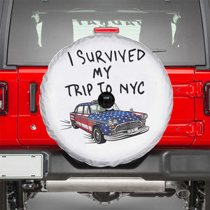 I Survived My Trip to NYC Spare Tire Cover Funny New York City USA Flag Taxi Meme Gift