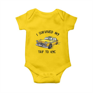 I Survived My Trip to NYC Baby Onesie Funny New York City Yellow Taxi Meme Gift