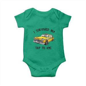I Survived My Trip to NYC Baby Onesie Funny New York City Yellow Taxi Meme Gift