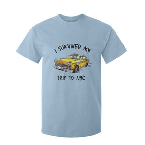 I Survived My Trip to NYC T Shirt For Kid Funny New York City Yellow Taxi Meme Gift