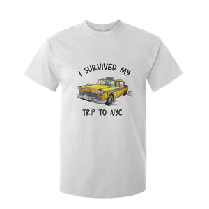 I Survived My Trip to NYC T Shirt For Kid Funny New York City Yellow Taxi Meme Gift