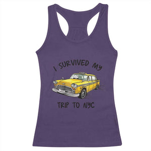 I Survived My Trip to NYC Racerback Tank Top Funny New York City Yellow Taxi Meme Gift