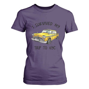I Survived My Trip to NYC T Shirt For Women Funny New York City Yellow Taxi Meme Gift