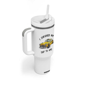 I Survived My Trip to NYC Tumbler With Handle Funny New York City Yellow Taxi Meme Gift