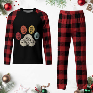 Do Not Ask Me For Life Advice Plaid Pajama Set Funny Sarcastic Dog Lover Gift