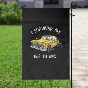 I Survived My Trip to NYC Garden Flag Funny New York City Yellow Taxi Meme