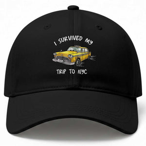 I Survived My Trip to NYC Baseball Cap Funny New York City Yellow Taxi Meme