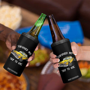 I Survived My Trip to NYC 4 in 1 Can Cooler Tumbler Funny New York City Yellow Taxi Meme