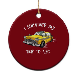 I Survived My Trip to NYC Ceramic Ornament Funny New York City Yellow Taxi Meme