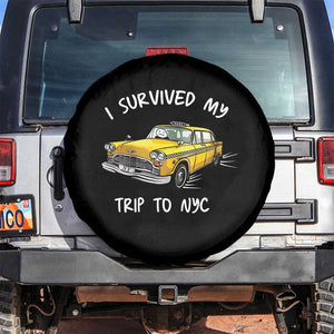 I Survived My Trip to NYC Spare Tire Cover Funny New York City Yellow Taxi Meme
