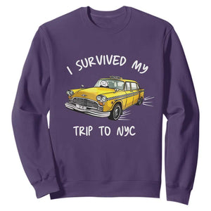 I Survived My Trip to NYC Sweatshirt Funny New York City Yellow Taxi Meme