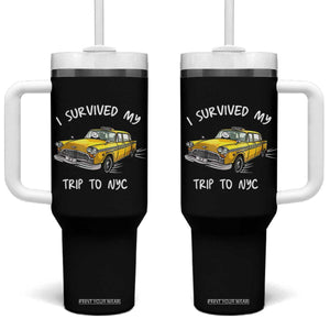 I Survived My Trip to NYC Tumbler With Handle Funny New York City Yellow Taxi Meme
