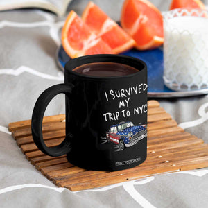 I Survived My Trip to NYC Coffee Mug Funny New York City USA Flag Taxi Meme
