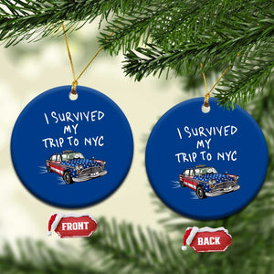 I Survived My Trip to NYC Ceramic Ornament Funny New York City USA Flag Taxi Meme