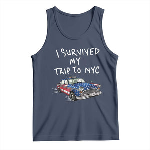 I Survived My Trip to NYC Tank Top Funny New York City USA Flag Taxi Meme
