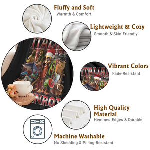 Italian Brainrot Christmas Meme Throw Blanket Funny Brain Rot Gen Z Meme TS14 Print Your Wear