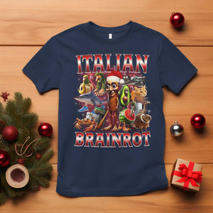 Italian Brainrot Christmas Meme T Shirt Funny Brain Rot Gen Z Meme TS14 Navy Print Your Wear