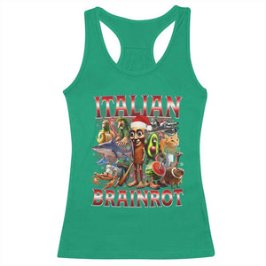 Italian Brainrot Christmas Meme Racerback Tank Top Funny Brain Rot Gen Z Meme TS14 Irish Green Print Your Wear