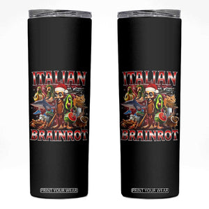 Italian Brainrot Christmas Meme Skinny Tumbler Funny Brain Rot Gen Z Meme TS14 Black Print Your Wear