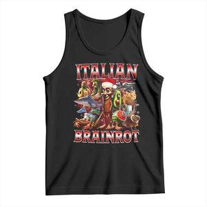 Italian Brainrot Christmas Meme Tank Top Funny Brain Rot Gen Z Meme TS14 Black Print Your Wear