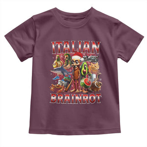 Italian Brainrot Christmas Meme Toddler T Shirt Funny Brain Rot Gen Z Meme TS14 Maroon Print Your Wear