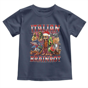 Italian Brainrot Christmas Meme Toddler T Shirt Funny Brain Rot Gen Z Meme TS14 Navy Print Your Wear