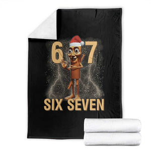 67 Six Seven Italian Brainrot Meme Throw Blanket Funny Tung Tung Tung Sahur Christmas TS14 Black Print Your Wear